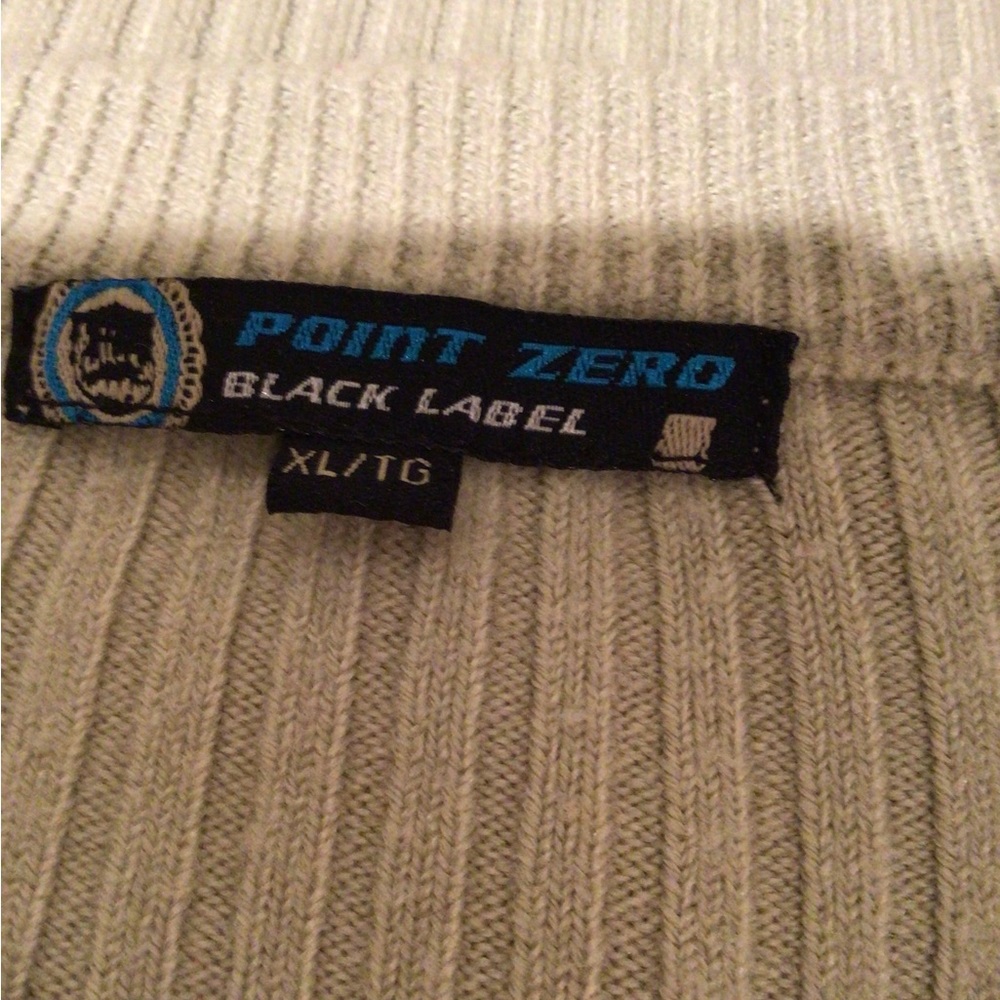 Men’s point zero black label pullover long sleeve crew neck slip on knit sweater - Picture 3 of 4
